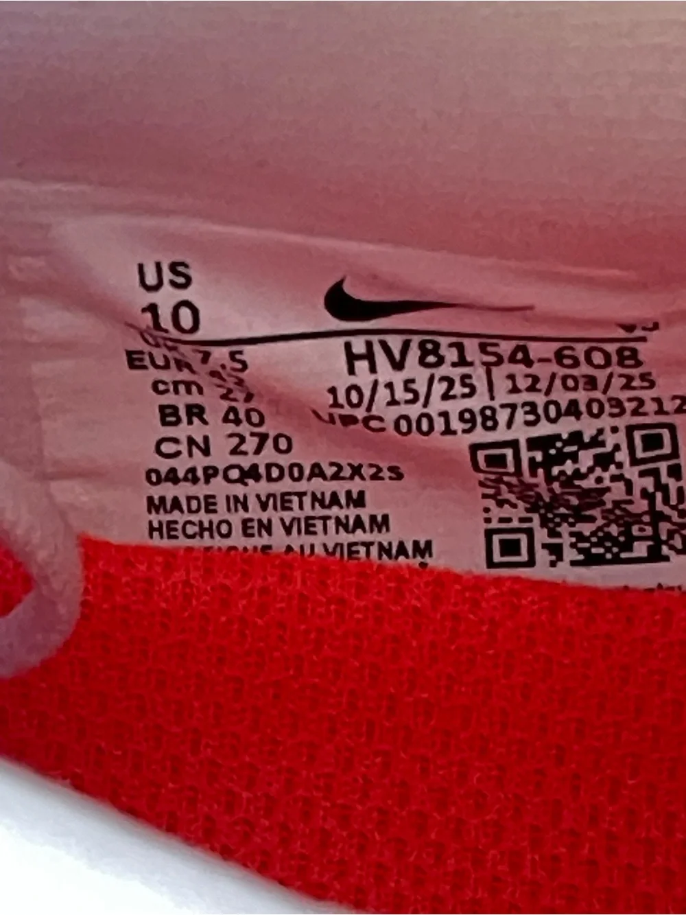 Size 10 - Nike Vomero Plus Running Shoes Pearl Pink Team Crimson Women’s